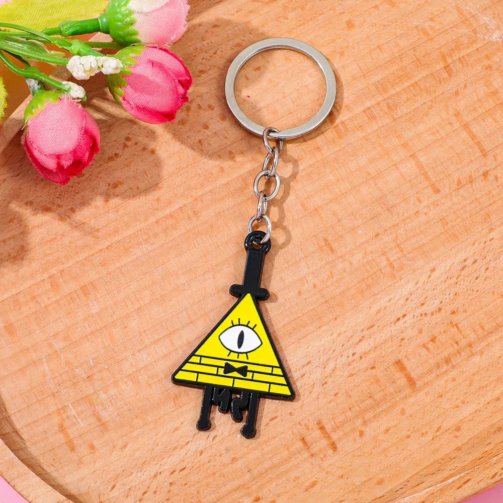 漫画 グラビティフォールズ ビル・サイファー キーホルダー アニメ ペンダント キーリング 子供 ティーン向け ヴィンテージ アクセサリー ギフト