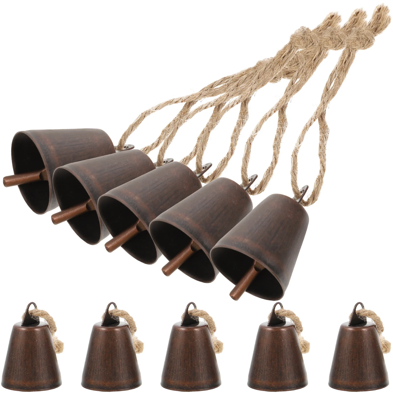 

10Pcs Vintage Rustic Bells Metal Wind Chime Ornament Hanging Bell Decor for DIY Crafts Holiday Home Rustic Bells