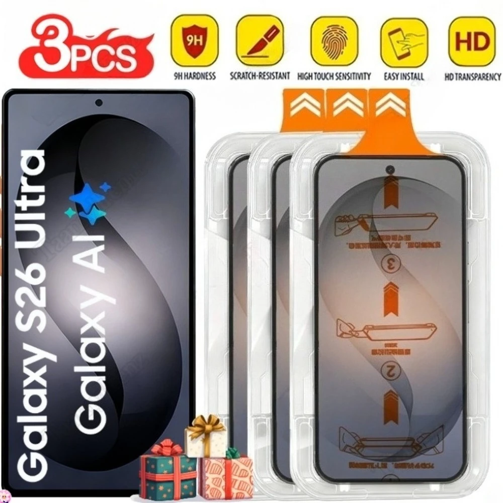 3 Stück Ultra HD Displayschutzfolie für Samsung Galaxy S26 S25 S24 S23 Ultra S22 S21 Plus S25 Edge S23 S24 FE Einfache Installation Glas
