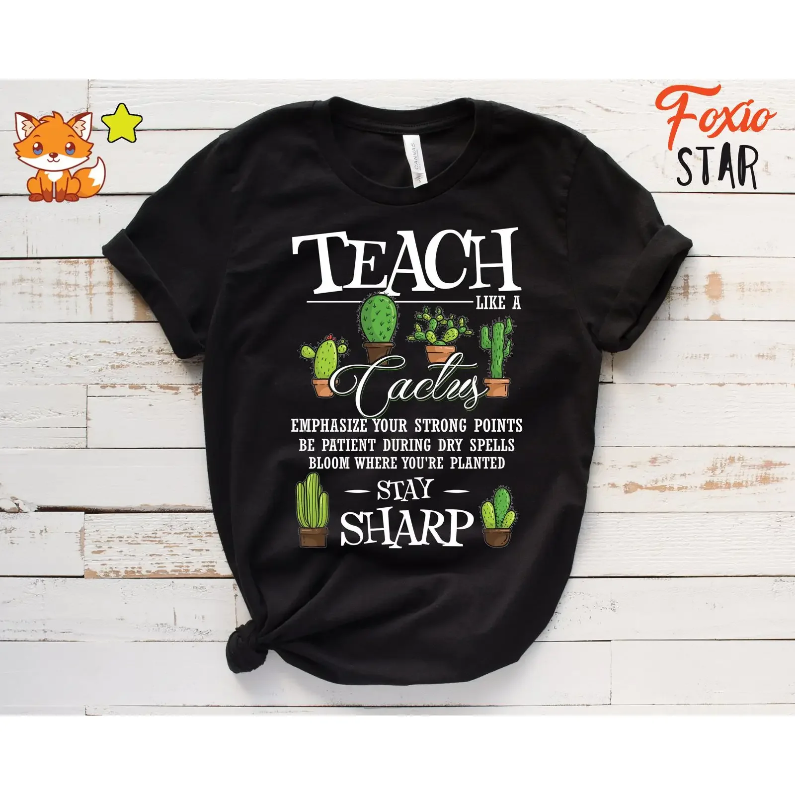 Teach Like A Cactus Funny Teacher Appreciation Week Lover T Shirt vintage Washed Breathable Comfortable Casual Unisex Soft