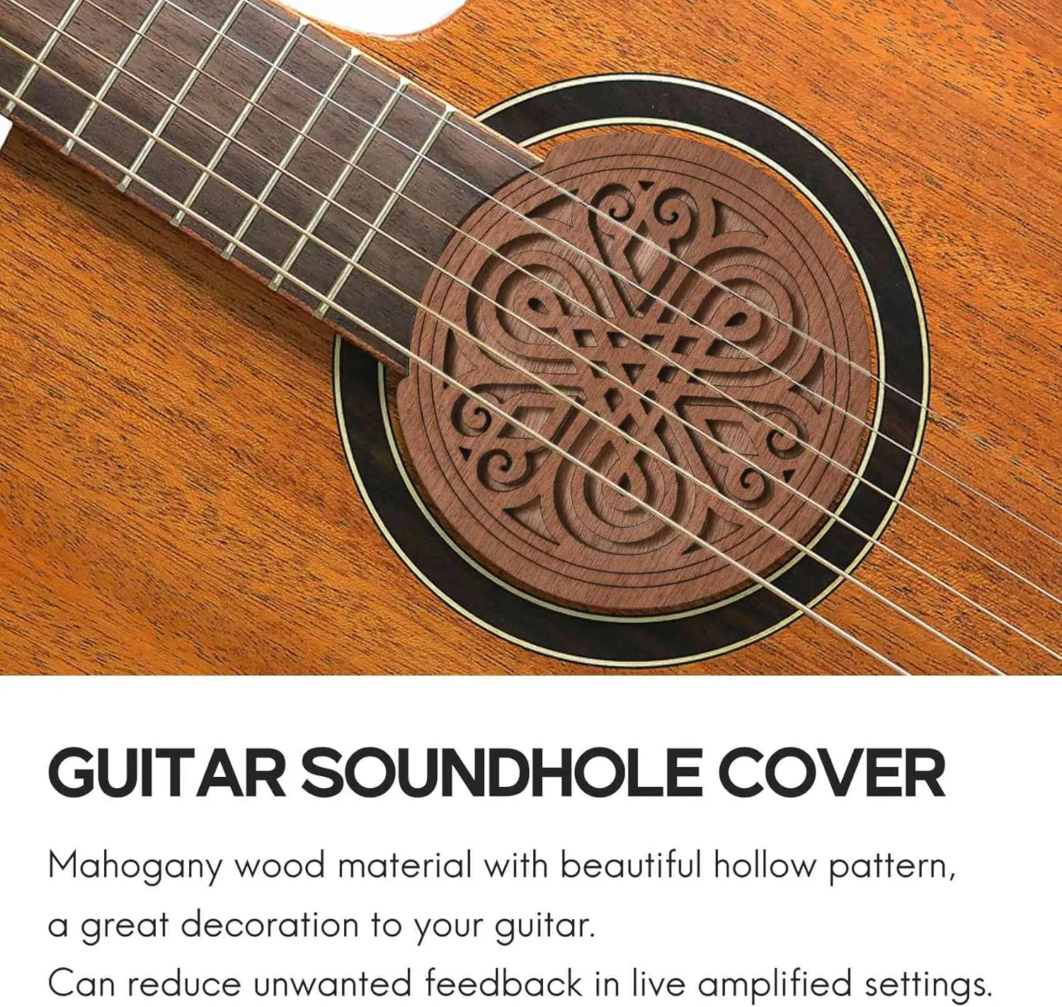 Wooden Guitar Soundhole Cover Sound Hole Cover Guitar Block Protector For Acoustic Classic Guitar 41 Inch view 4