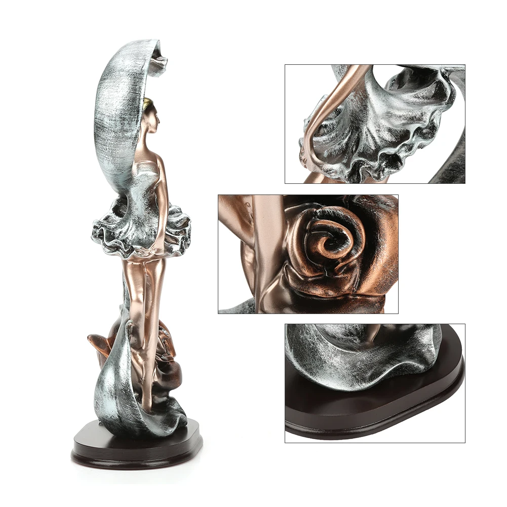 Resin Beautiful Girl With Rainbow Ribbon Craft For Married Couple Wedding Gift Home Decoration