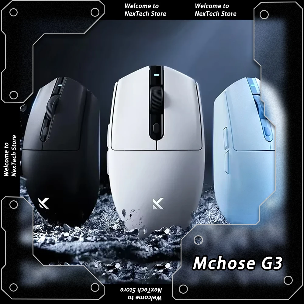 

Mchose G3 Bluetooth Wireless Mouse PAW3311 8k Gaming Mouse Tri Mode Lightweight Mice Long Battery Life For Esports Office Custom