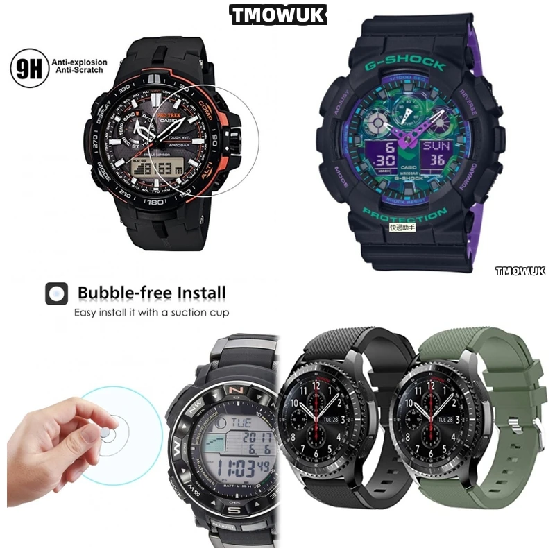 

For Casio GA100 6100 TR770 Pro-Trek EFR 303 GA-2200 GA-2100 GST-W300, Ultra-Clear Protective Film, Enhanced Durability.