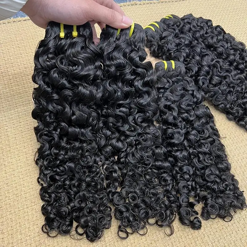 Unbehandeltes Burmesisches Lockiges Echthaar-Bündel Vietnamesisches Rohes 100% Echthaar-Extensions für Frauen Federnde Locken Natürliche Farbe # 1B – Detail 16