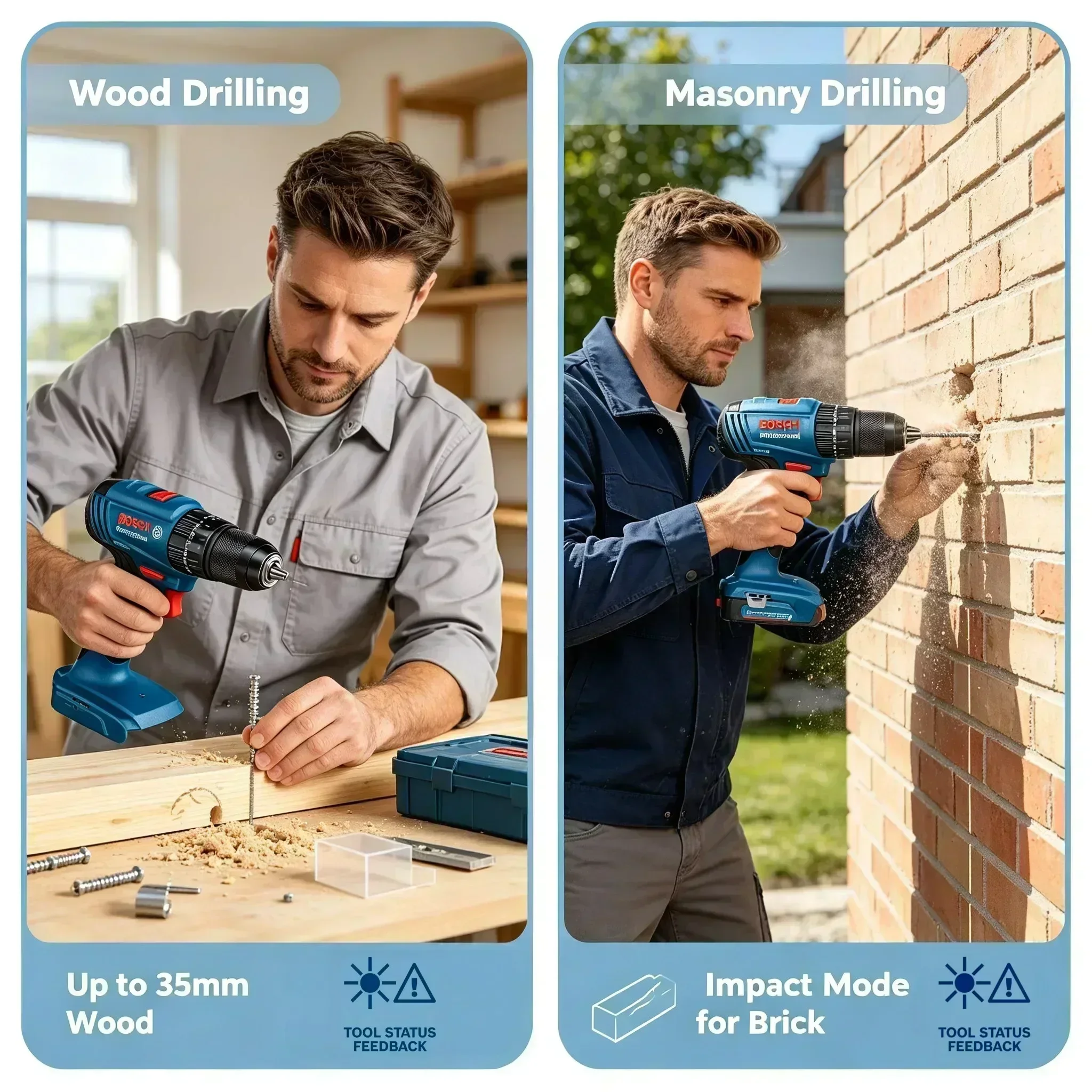 Bosch GSB 185-LI 18V Brushless Cordless Impact Drill 1900RPM Multifunctional Electric Screwdriver Power Tools (Without Battery)