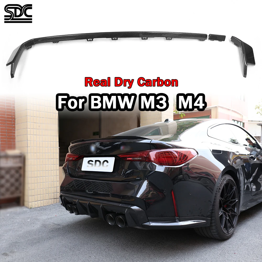 

M4 Rear Diffuser Trims For BMW M3 G80 G81 M4 Coupe G82 G83 2021+ Dry Carbon Fiber Rear Lip Frame Cover OEM Style 3Pcs/set