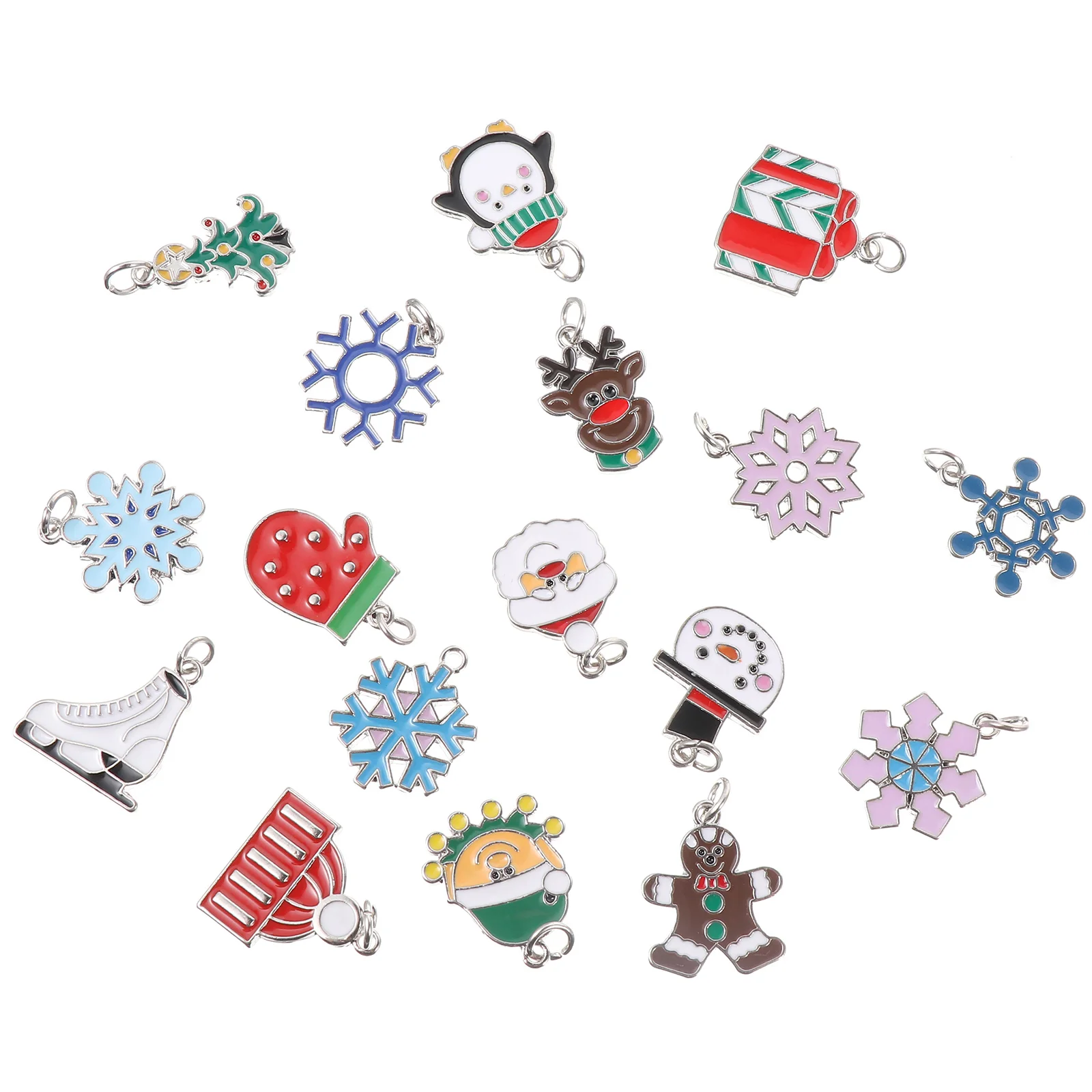 

17pcs Christmas Santa Claus Hanging Decorative DIY Jewelry Making Alloy Charms Pendant Earrings Crafts Accessories Realistic