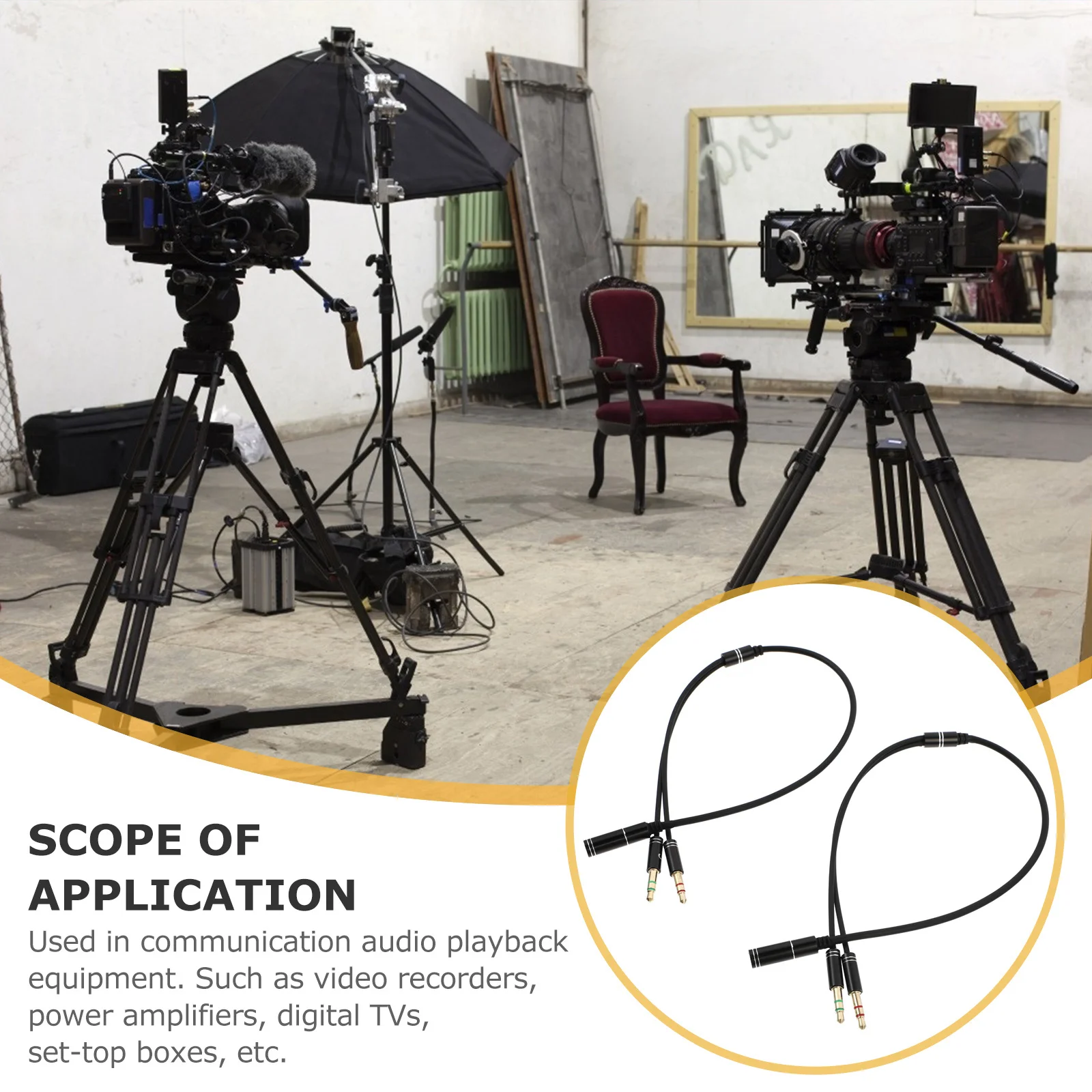 

2Pcs 3.5mm Audio Extension Cable Stereo Y Splitter Cable for Earphones Microphone Dual Output Gold-Plated Plugs Aluminum Shell