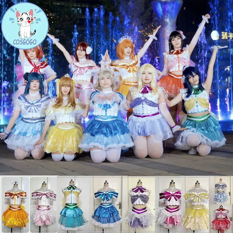 COSGOGO [Индивидуальный] LoveLive!Саншайн! !Aqours Love Aquarium Chika Ruby Dia Kunan Все учащиеся Прекрасный SJ Косплей Костюм Womena;2