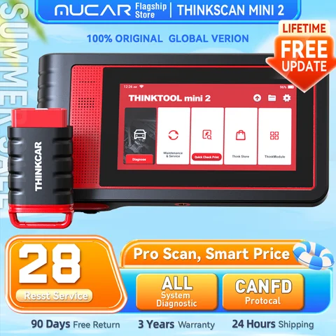 THINKCAR THINKTOOL MINI 2 CANFD Auto Car  Diagnostic Tools Obd2 Scanner Bi-directional Scan Tool 28 Resets Full System Diagnose
