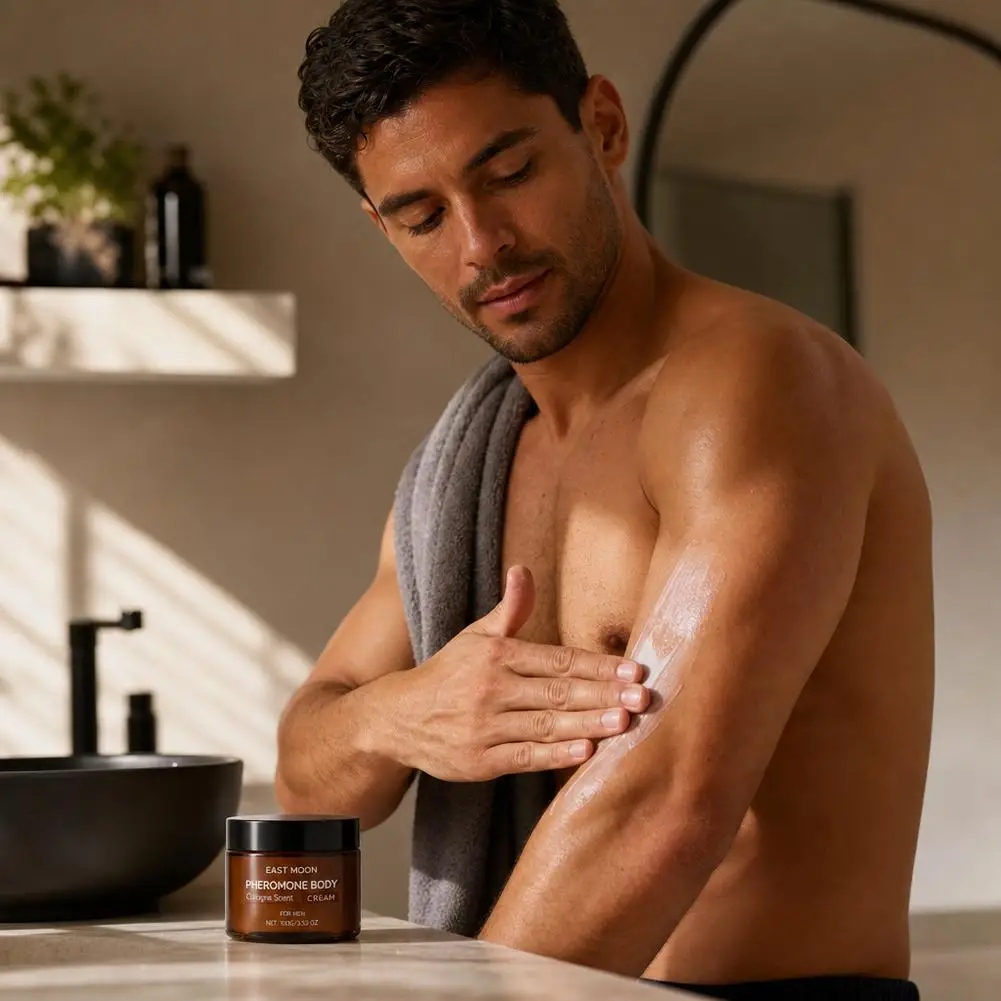 East Moon Men Cologne Scent Body Cream Long Lasting Fragrance Deep Hydration Dry Skin Repair Quick Absorb Facial & Body Lotion