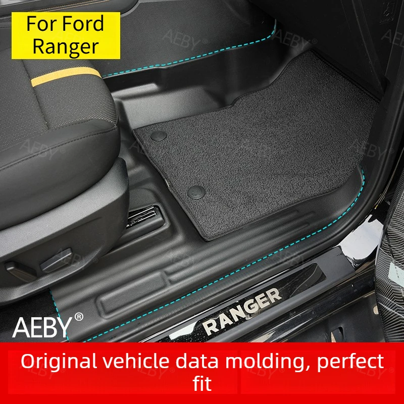 For Ford Ranger 2022-2026 Waterproof car floor mats with full coverage and anti-slip customization,TPE all-weather floor mats