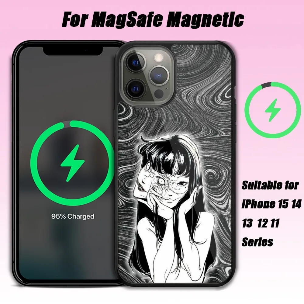 Junji Ito Phone Case For iPhone 15 14 13 12 11 Pro Max Plus Phone Magnetic for Macsafe Cases Cover