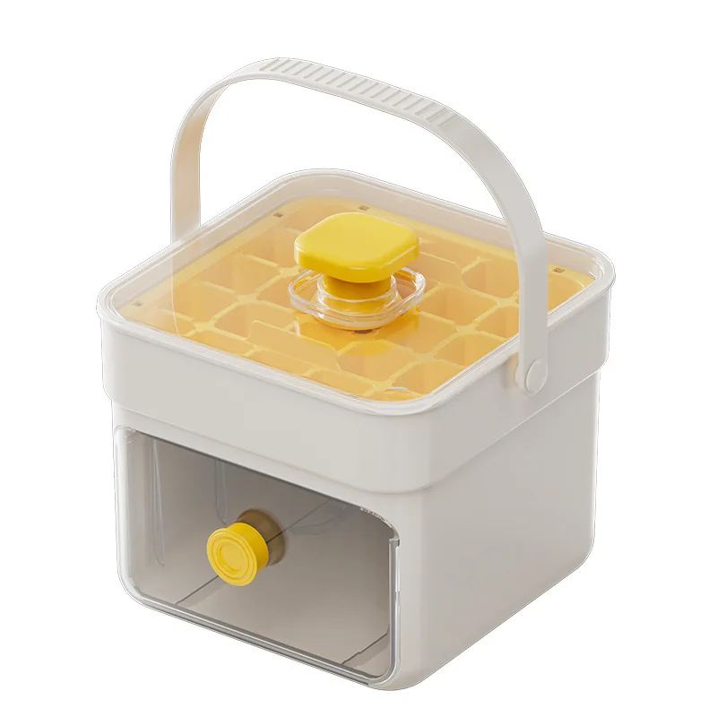 Large Capacity Food Grade Ice Box Ice Bucket Double-Layer Pressed Ice Cube Mold with Handle Drawer