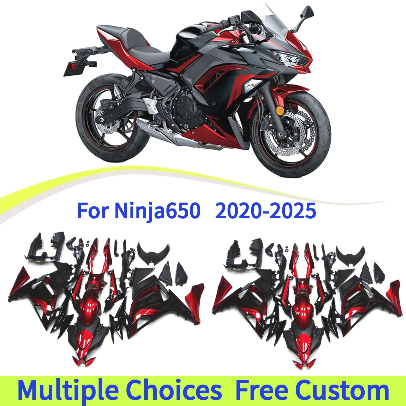 

2020-2025 Ninja650 Fairings Kit For KAWASAKI Ninja 650 2021 2022 2023 2024 ER-6F Motorcycle Accessories Plastic Body Cowl
