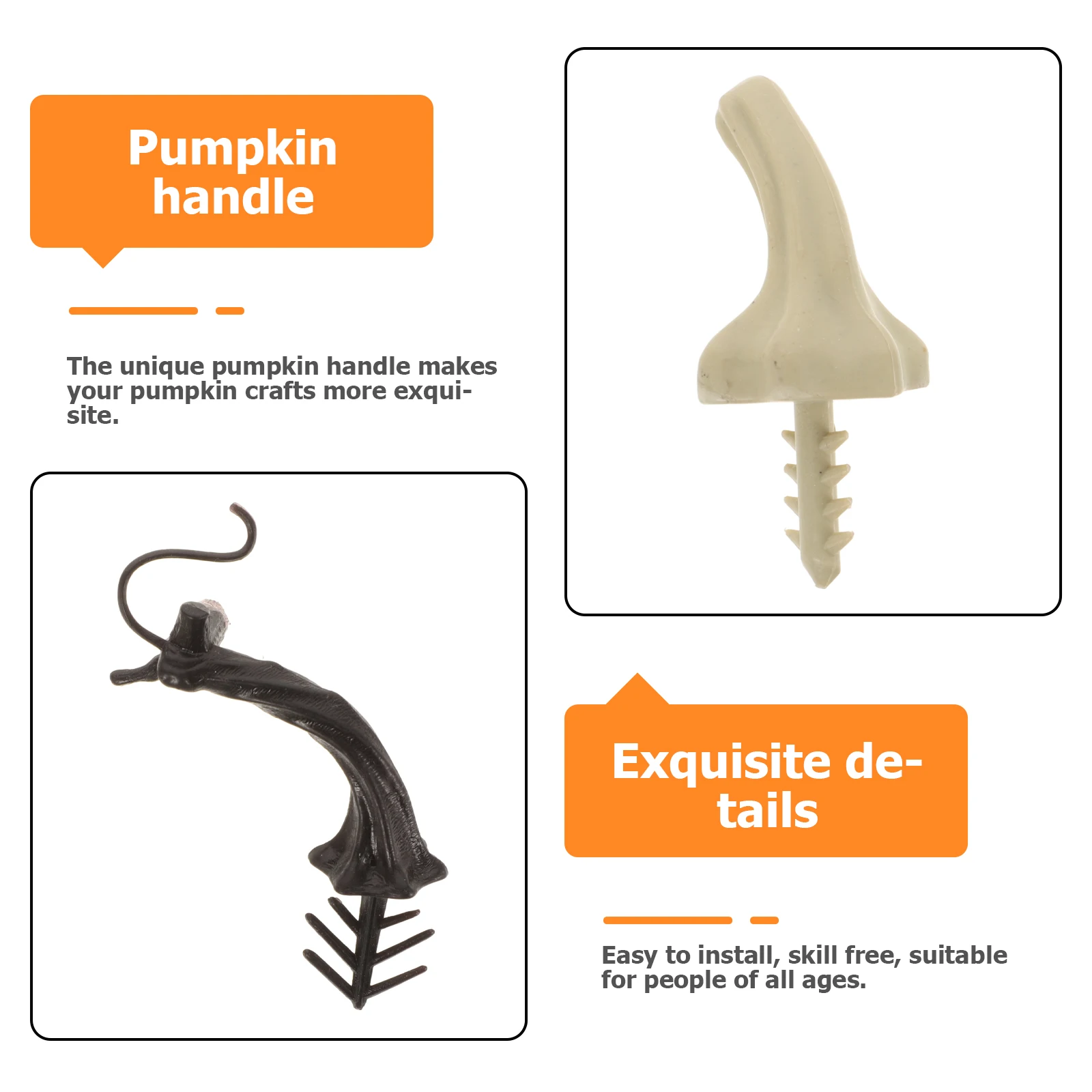 

Orange Pumpkin Accessories Plastic Crafts Stems Diy Halloween Supplies Pumpkins