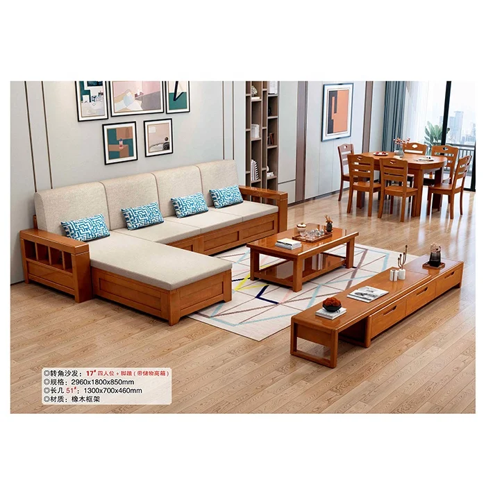 

For Modern Living Room L Shape Couch Furniture Chinese Wooden Fabric 3 Seater Combination Recliner Sofa With Chaise Longue