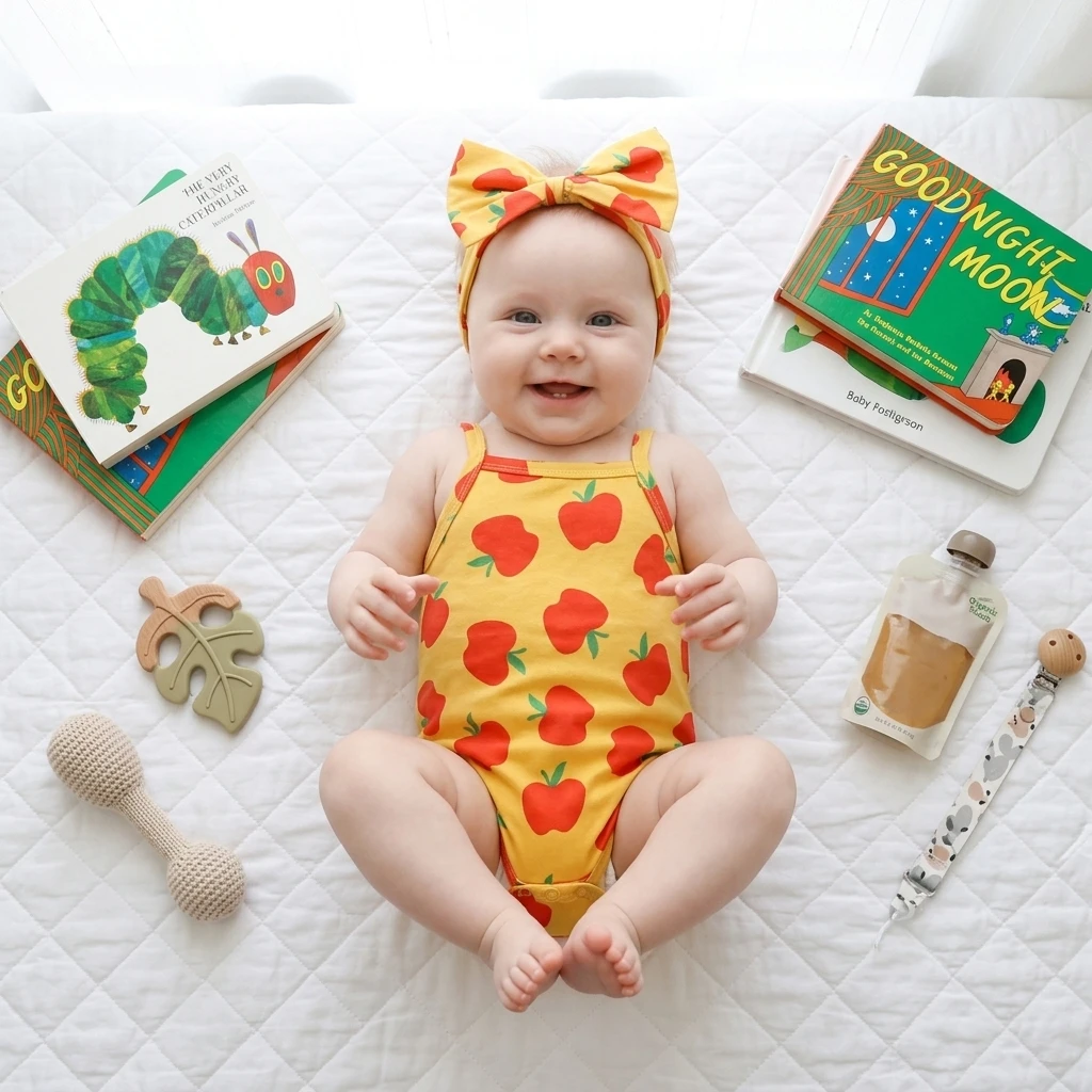 Lovely Fashion Baby Girls Sleeveless Bodysuits Infants Clothing Cute Fruit Prining