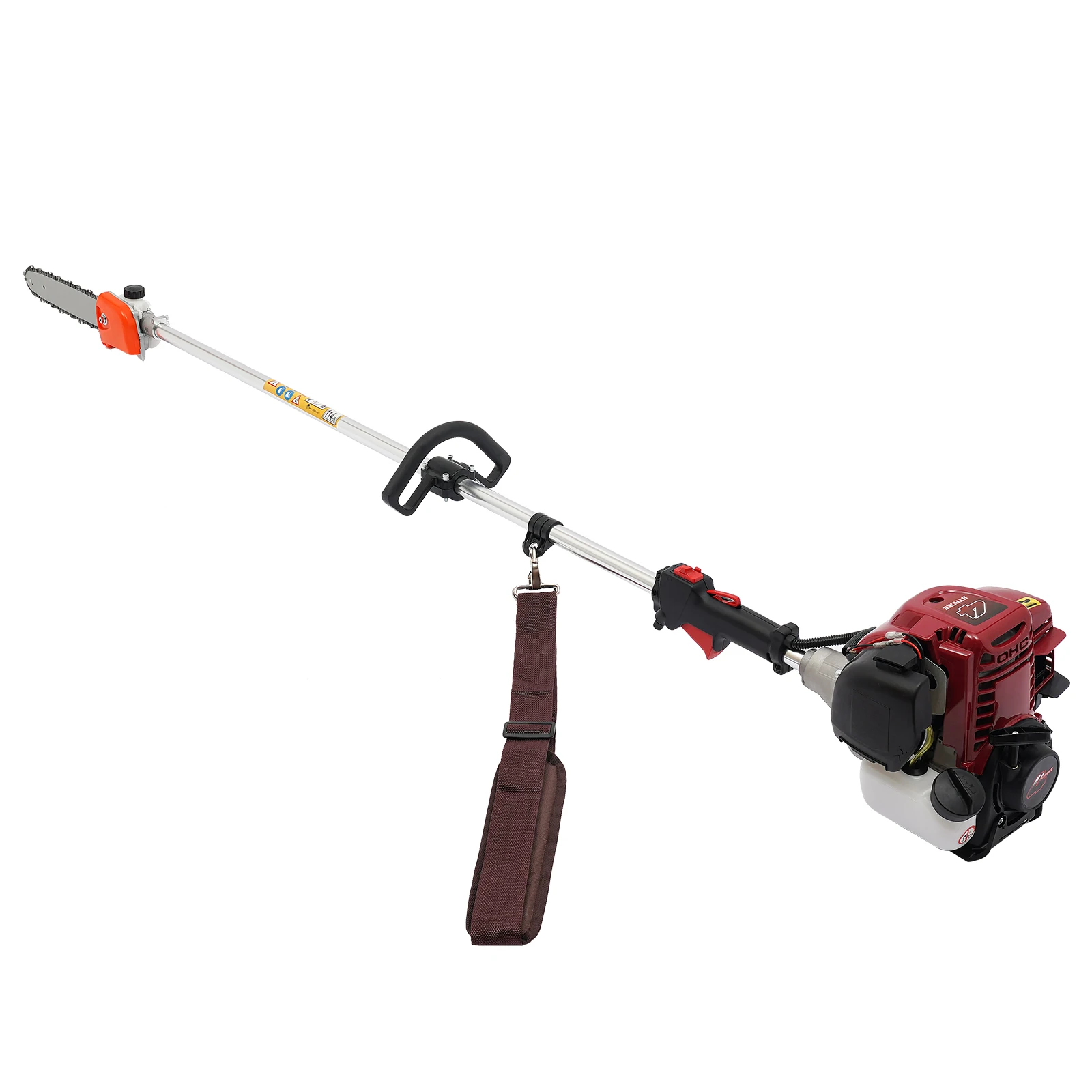 Gas Pole Saw with Blade 37CC 1000W 4-stroke Cordless Pole Chain Saw Extendable Long Reach Tree Trimmer Pole Saws Tree Pruner