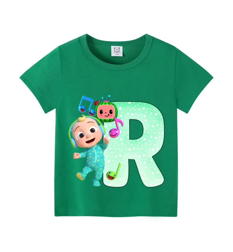 Cocomelons الطفل تي شيرت أنيمي طباعة رسالة قصيرة الأكمام قمصان الفتيان الفتيات ملابس الصيف الكرتون بلايز تيز هدية عيد ميلاد جديد