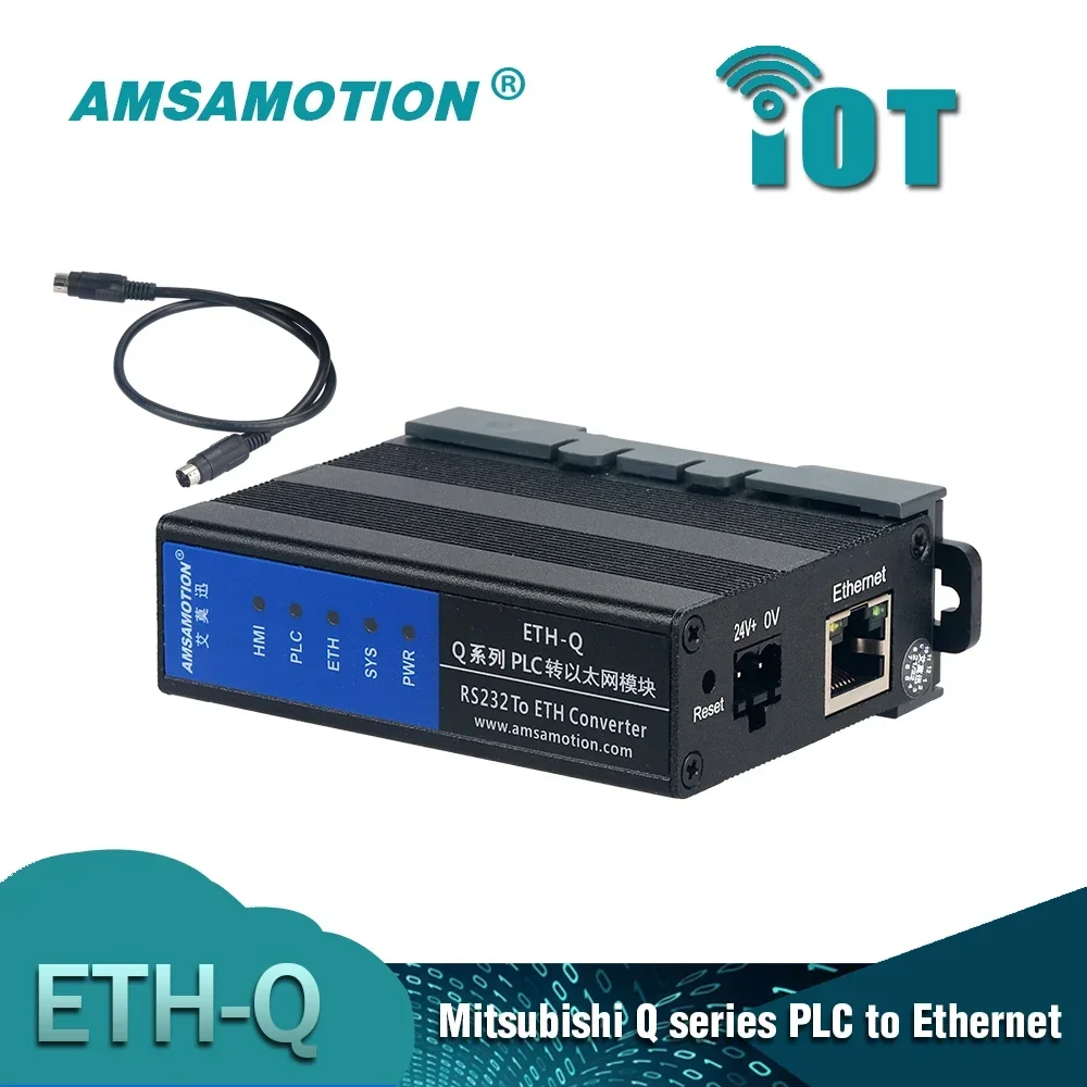 ETH-Q-2P Ethernet Extension Module RS232-ETH Converter RS232 Suitable for Mitsubishi Q Series Q00/02 PLC To Ethernet