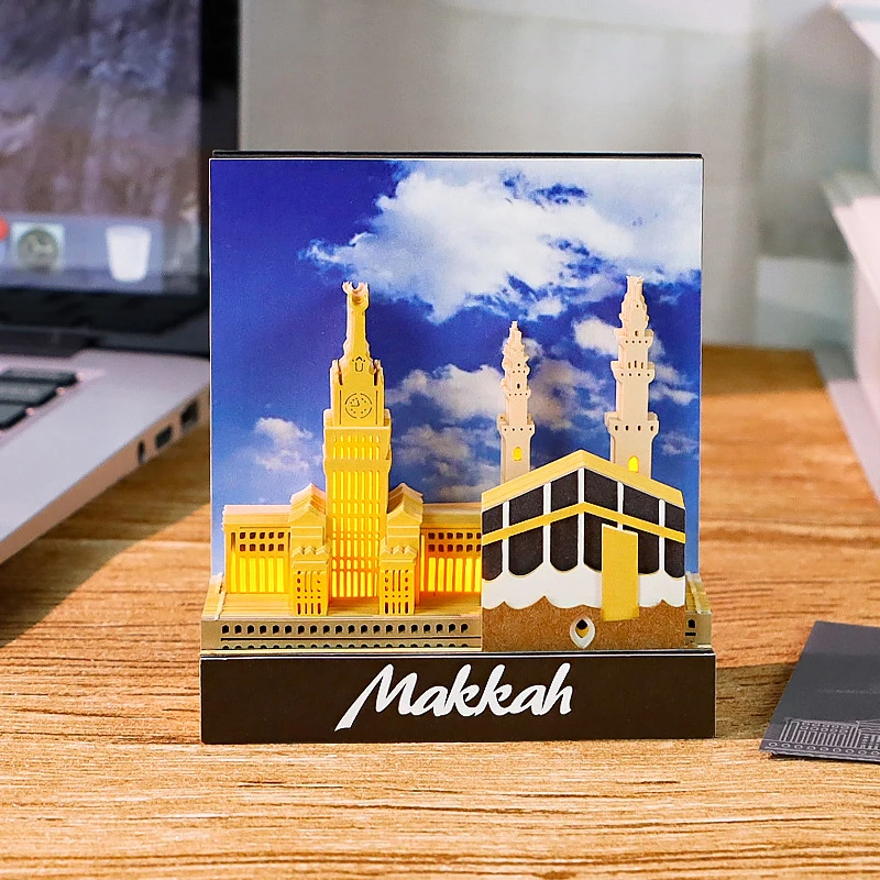 مجموعة مفكرة ورقية للنحت على شكل قلعة ثلاثية الأبعاد وسادات فنية للتخطيط والتذكير ديكور مكتب منزلي هدية إبداعية