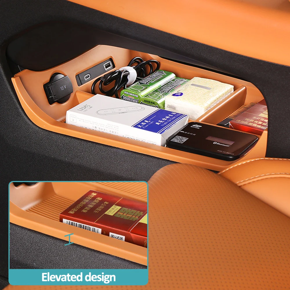 ل 2024 2025 Leapmotor C10 C16 التحكم المركزي صندوق تخزين التقسيم السفلي تعديل الملحقات صندوق تخزين المواد TPR