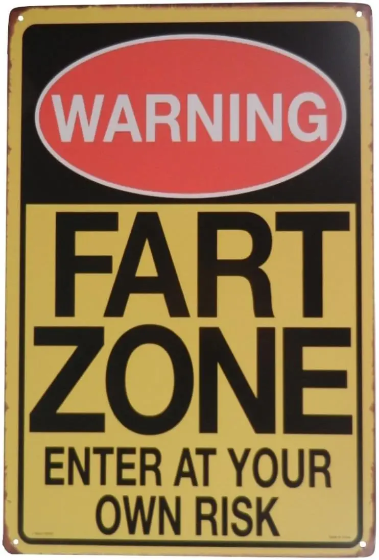 Warning Fart Zone Funny Tin Sign Bar Pub Garage Diner Cafe Home Wall Decor Home Decor Art Metal Plaque Retro Vintage