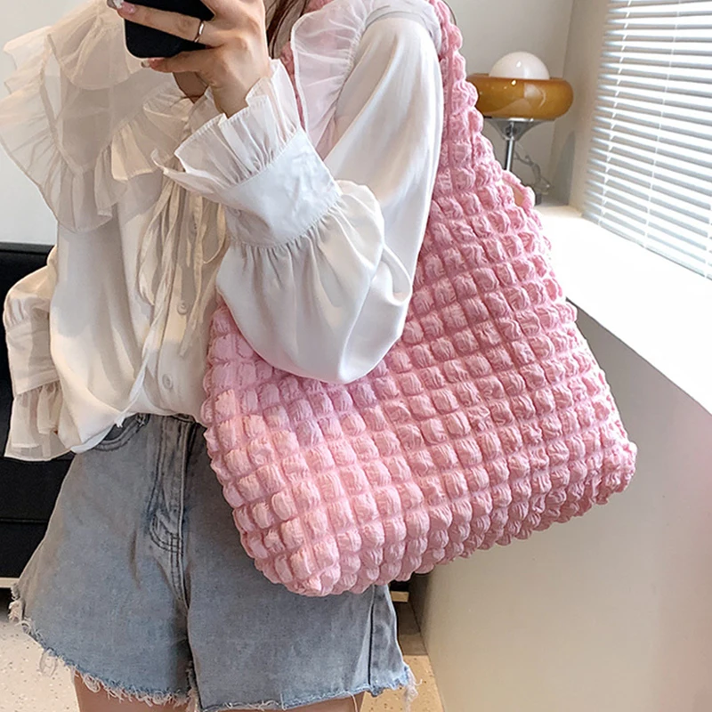 Damenmode geste ppte Umhängetasche Raum Baumwolle große Kapazität Handtasche und Geldbörse für weibliche Reise Einkaufstasche Hobos Taschen – Detail 23