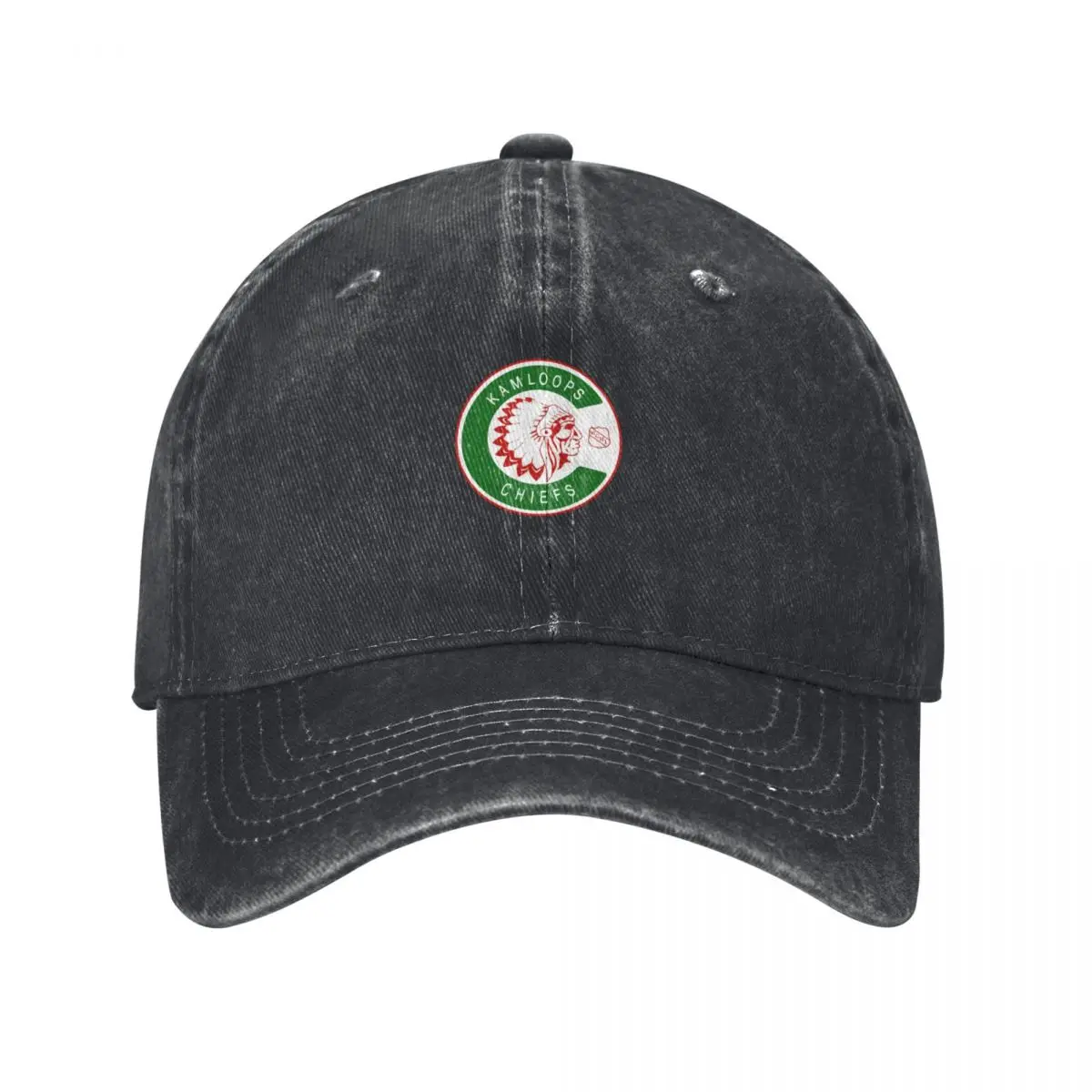 

Kamloops Chiefs WCHL Vintage Logo Baseball Cap golf hat genuine black Visor Men Caps Women's