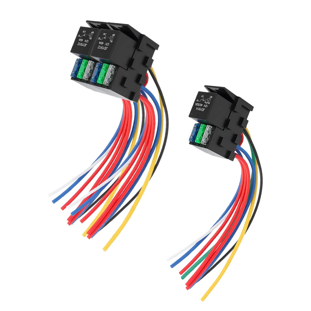 

12 В 3-контактный 5-контактный комплект реле предохранителей SPDT 40 А для автомобильных электросистем, включая для автомобилей, грузовиков, лодок и морских применений