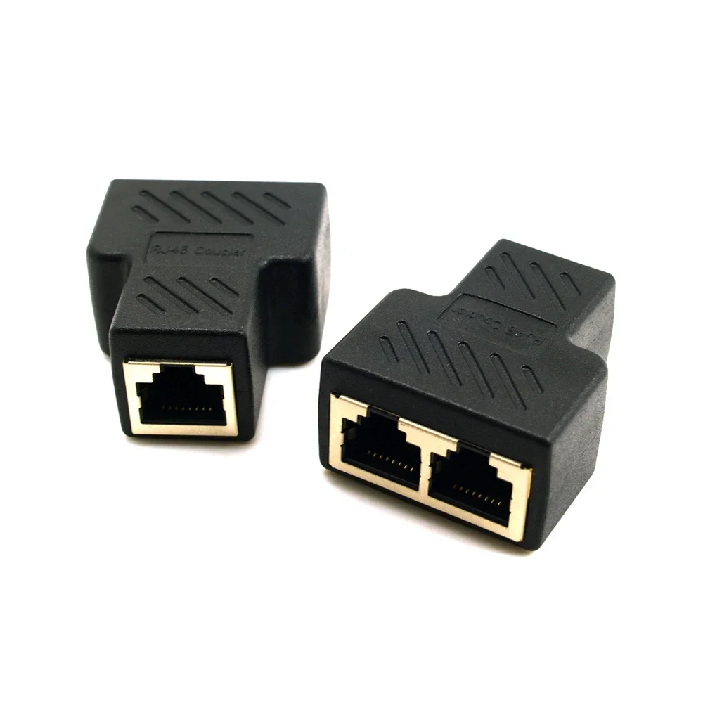 Network Splitter Double Cable 1 To 2 Way LAN RJ45 Ethernet  Port  Extender Plug Connector Adapter Laptop Docking