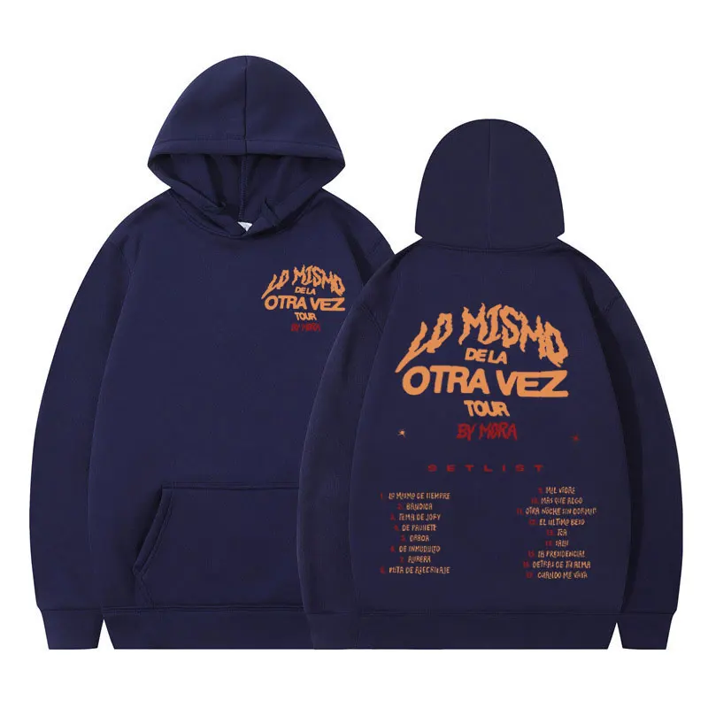 المغني مورا لو ميسمو دي لا أوترا فيز جولة 2025 طباعة هوديي موضة الهيب هوب البلوز للجنسين عادية فضفاض عالية الجودة البلوز #4