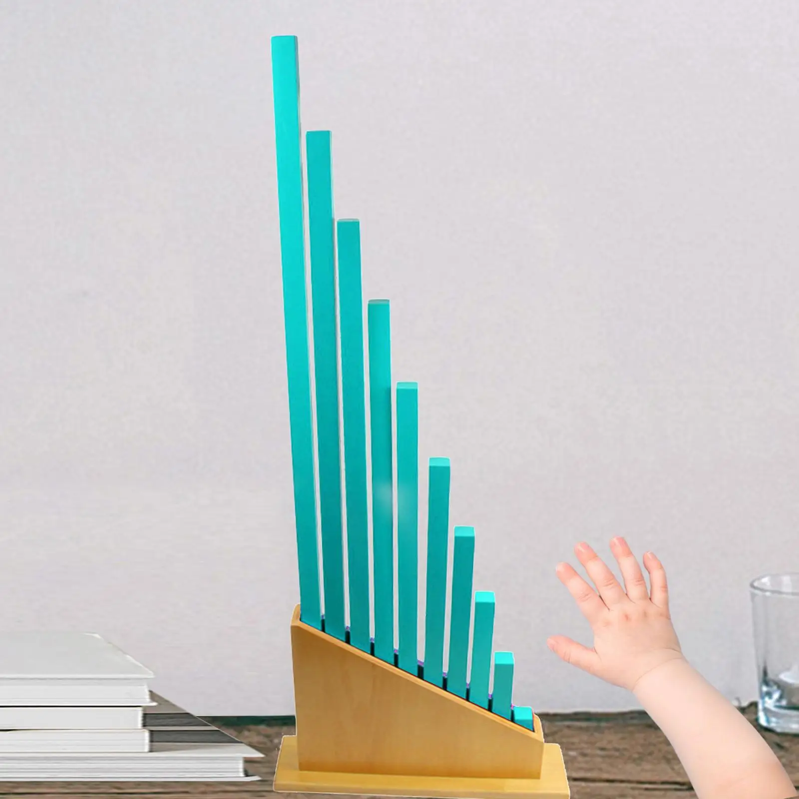 Wood Montessori Rods Holder Digital Math Number Rods Teaching Aids Counting Subtraction Long Sticks Base for