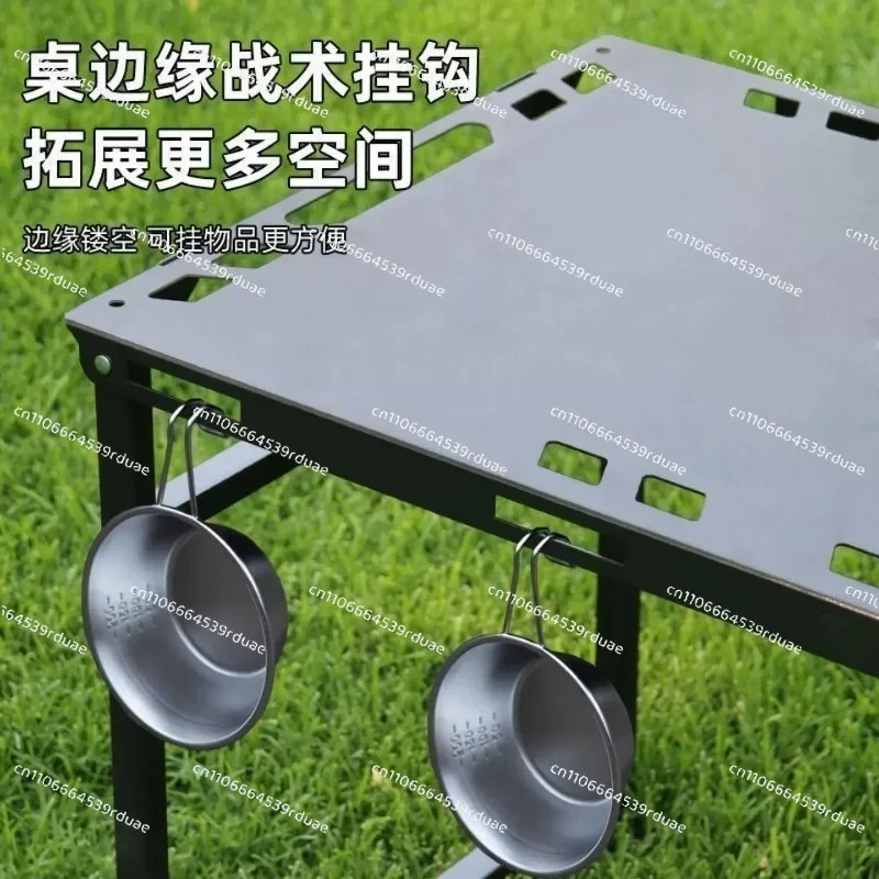 Compact Table Portable Camping Folding Table Outdoor Furniture Outdoor Picnic Desk Aluminum Lake Side Lawn LightweightSturdy