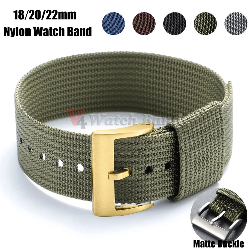 18mm 20mm 22mm Nylon-Uhrenarmband Sport Canvas Uhrenarmbänder Schlaufe Militär Waschbar Bequemes Armband Herren Damen Uhrenarmbänder Zubehör