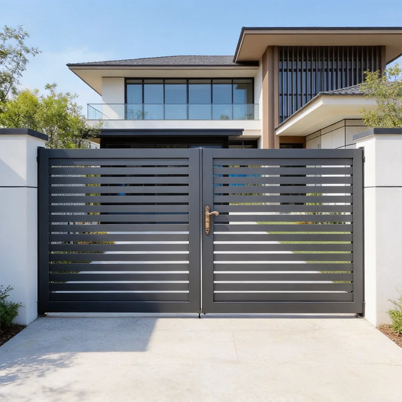Electric Driveway Cast Slats Cantilaver Sliding Barrier Door Aluminium Gate Swing Gate Opener Exterior Security Doors