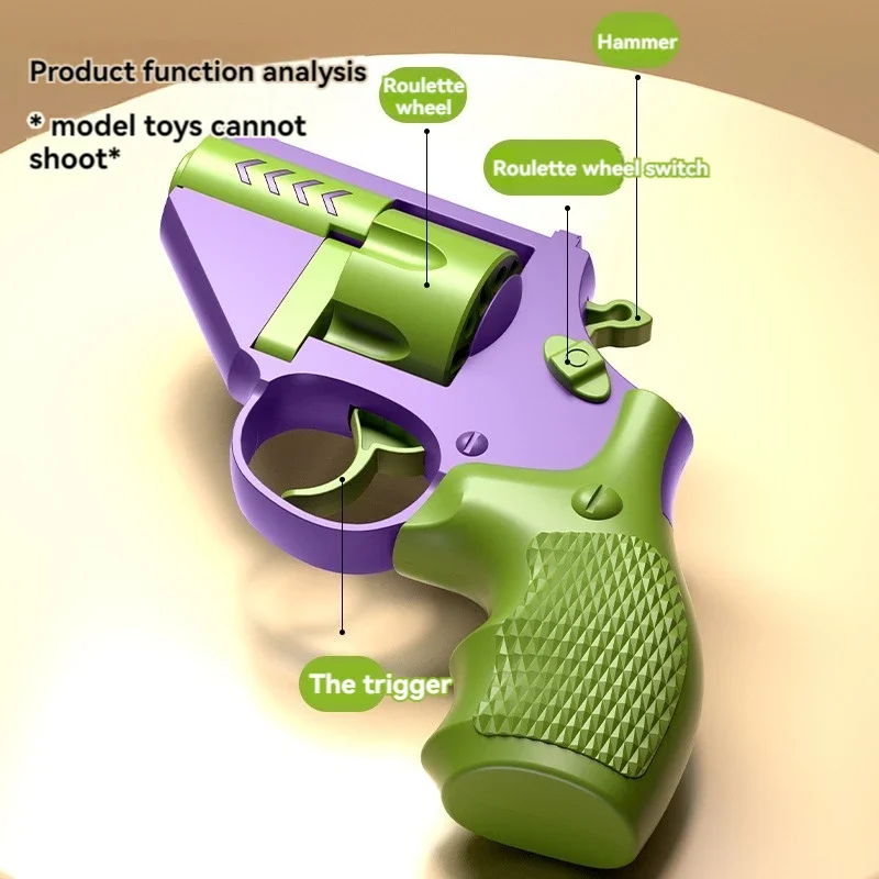 Revolver Spielzeug Pistole Modell kann nicht schießen Mini Anti-Stress gefälschte Pistole Pistole manuelle Karotten pistole Zappeln Spielzeug für Kinder Erwachsene