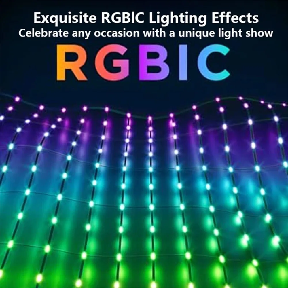 في الهواء الطلق شبكة ضوء RGB + IC شبكة ذكية ضوء DIY الرسم 400 المصابيح 64 طرق IP67 مقاوم للماء مناسبة ل فناء أضواء الحديقة