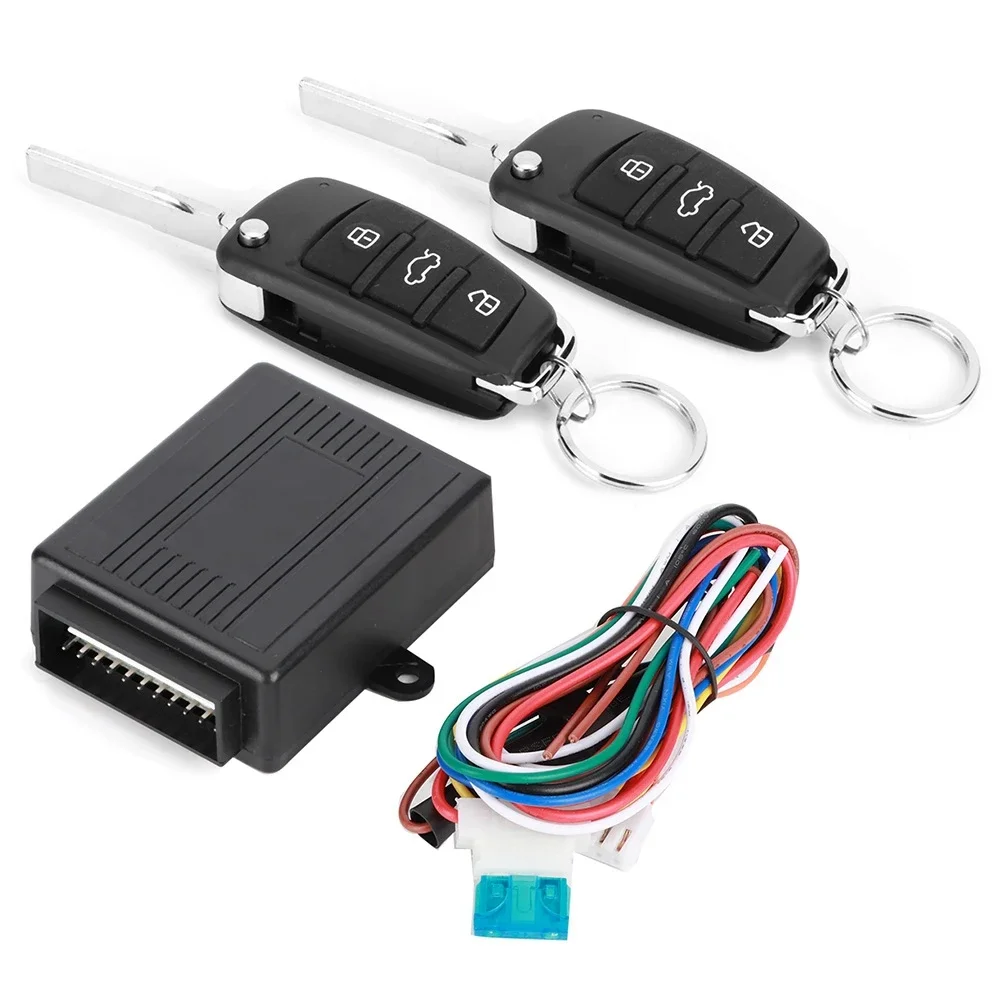 Universal Car Alarm System 3 Buttons Keyless Central Lock Remote Control Kit Black