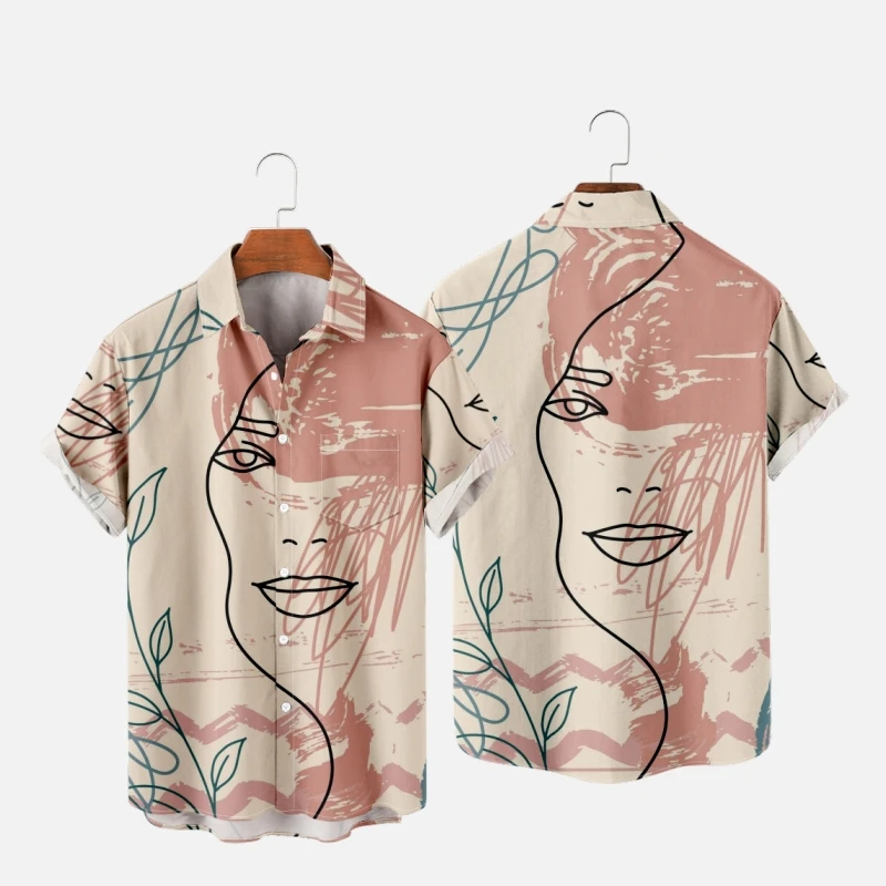 

Men's Hawaiian T-Shirt For Women Abstract Art Painting Harajuku Hombre Fashion Shirt Casual Beach Oversized Clothes 7