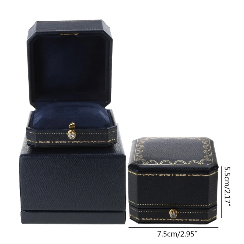 Caja anillo lujo, diseño Vintage, organizador para presentación joyería, regalo boda Valentín, envío directo