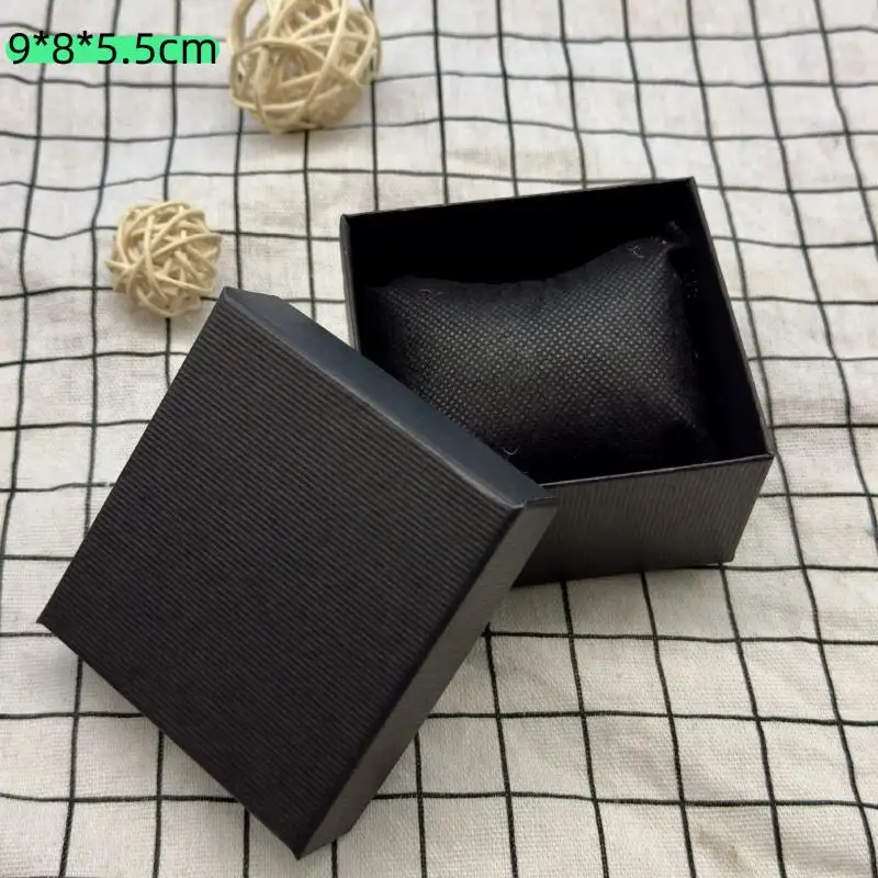 1Pc Black Rectangle Container Watch Box Travel Watches Jewelry Paper Boxes Square Watch Box Gift Cases Holder Wholesale