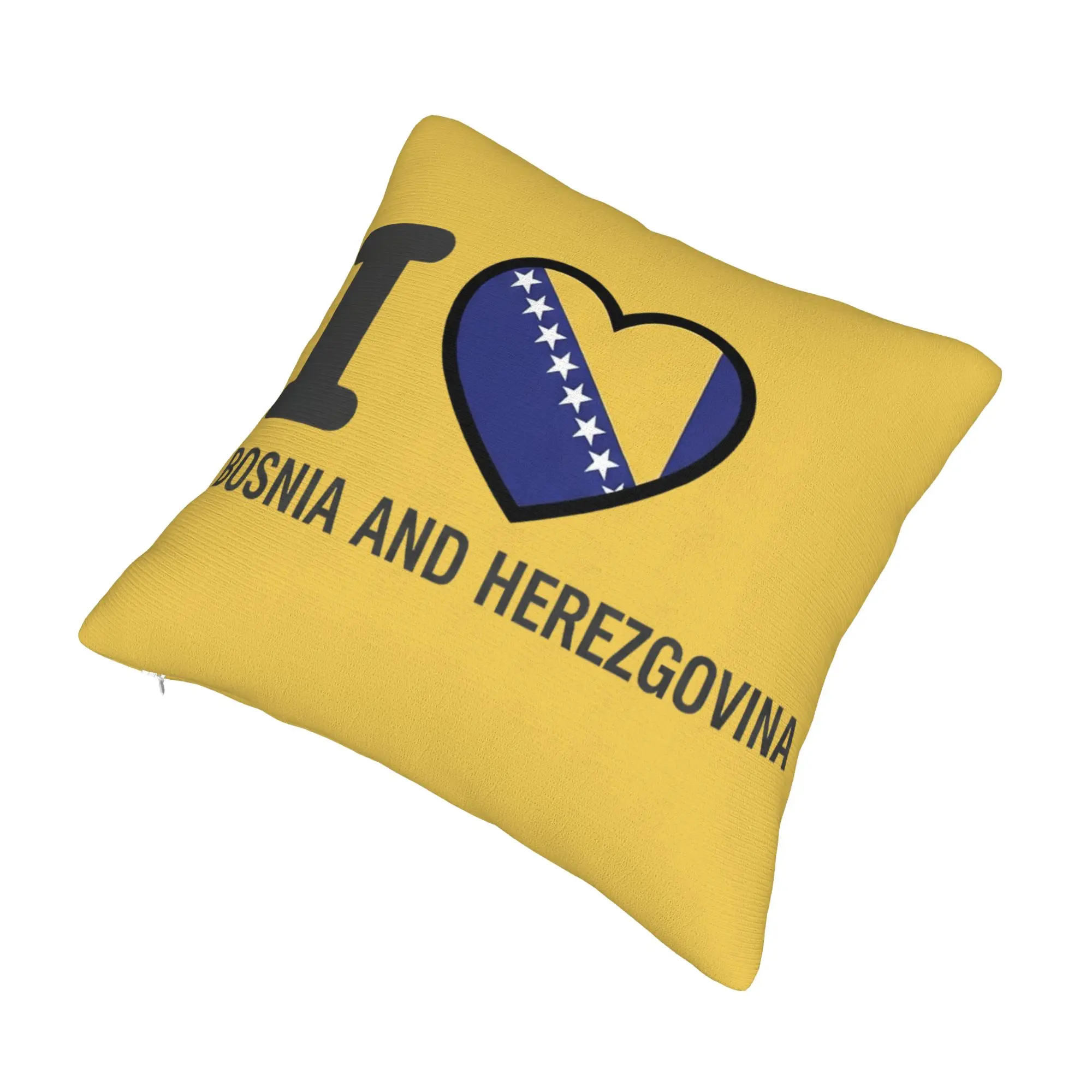 Decorative Pillow Covers Bosnia and Herzegovina Flag Merchandise Home  Pillow Case Cover Square Style Multiple Sizes