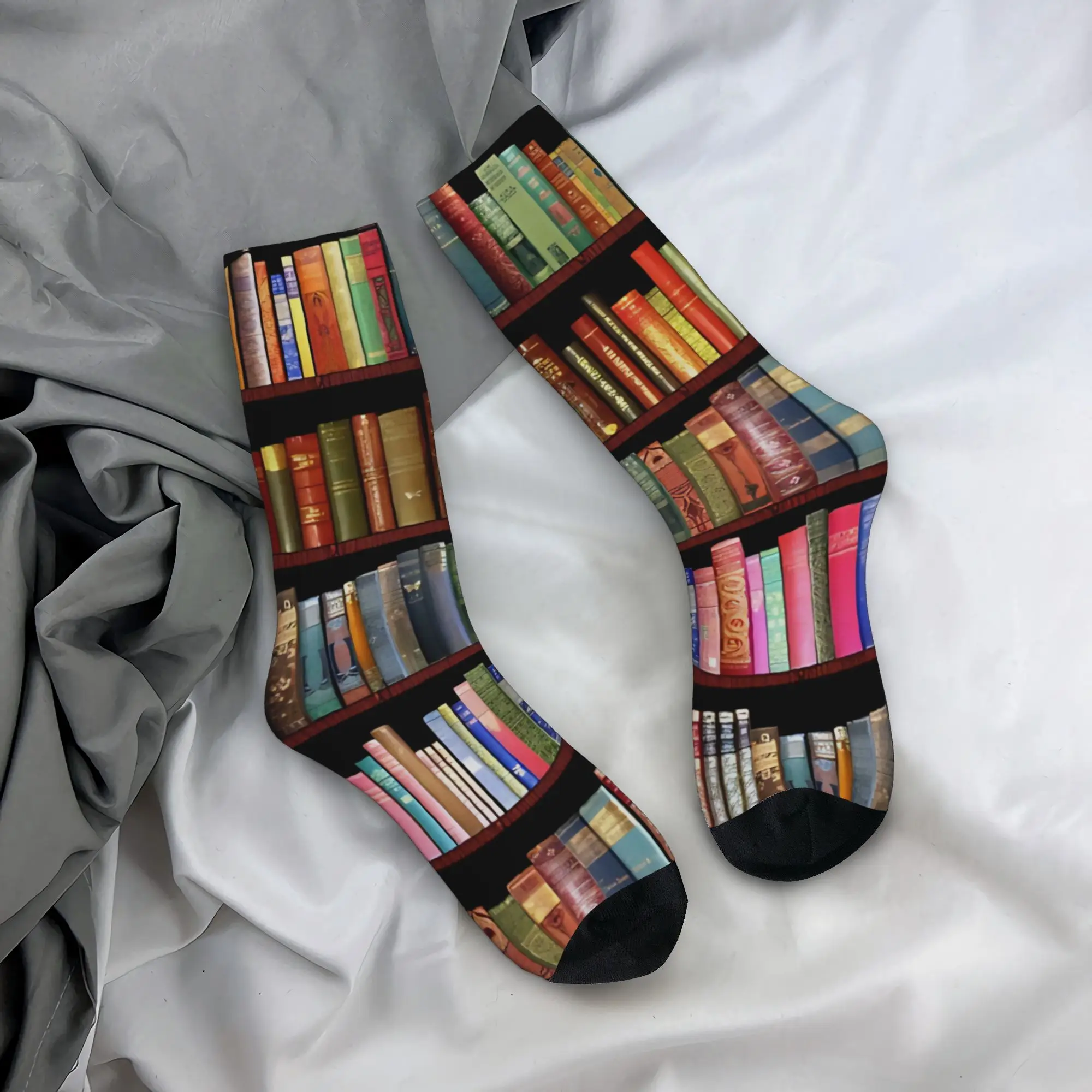 Bookworm Antique book library Socks for Women Men Merch All Seasons  Super Soft Middle Tube Socks Non-slip