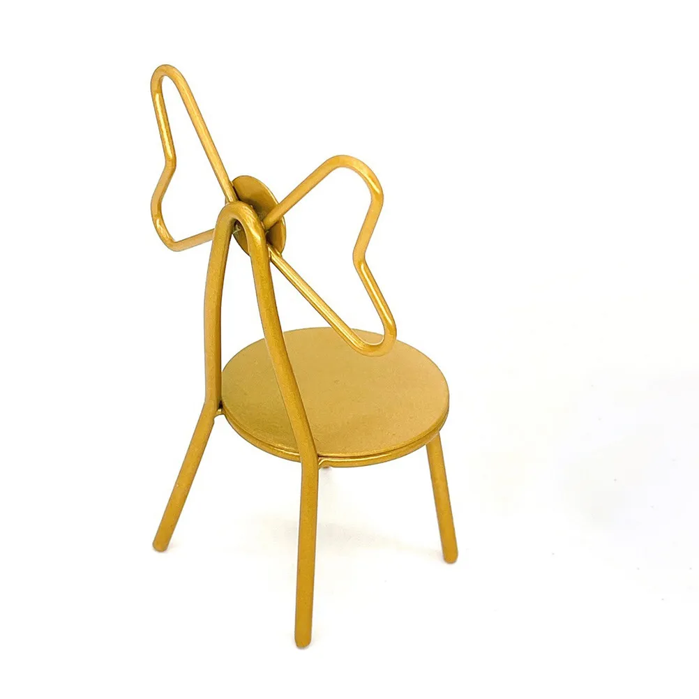 

2Pcs Miniature Chair Mini House Decorative Vintage Metal Chair for Photography Prop Micro Landscape Decor Adornments