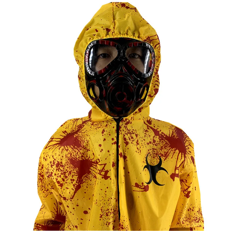 Funidelia | Disfraz de zombie nuclear para hombre Muerto Viviente, Halloween, Terror - Disfraz para adultos y divertidos accesorios para Fiestas, Carnaval y Halloween - Talla XXL - Amarillo