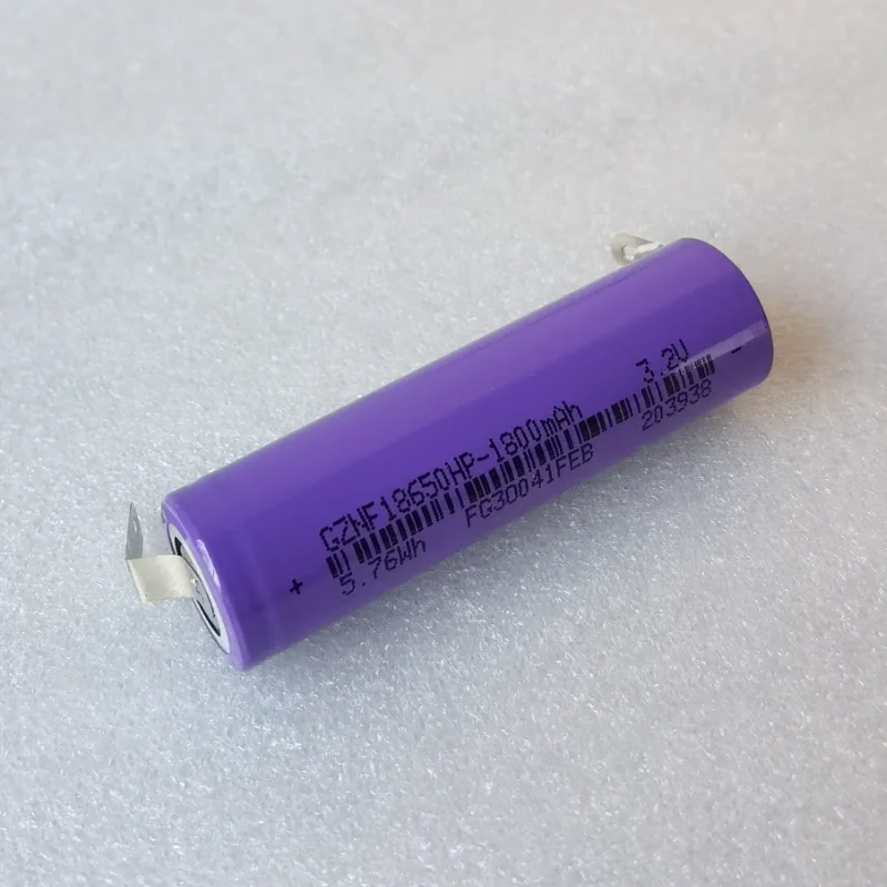 3.2V 18650 Rechargeable Battery LiFePO4 1500mah with soldering tabs for 12V 24V e-bike UPS power HID solar light