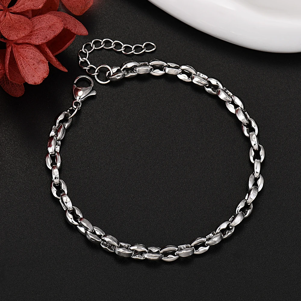 

New Arrive Noble Solid Silver Chain Bracelets for Men Boy Charm Women Wedding Party Gifts 18+5cm Original